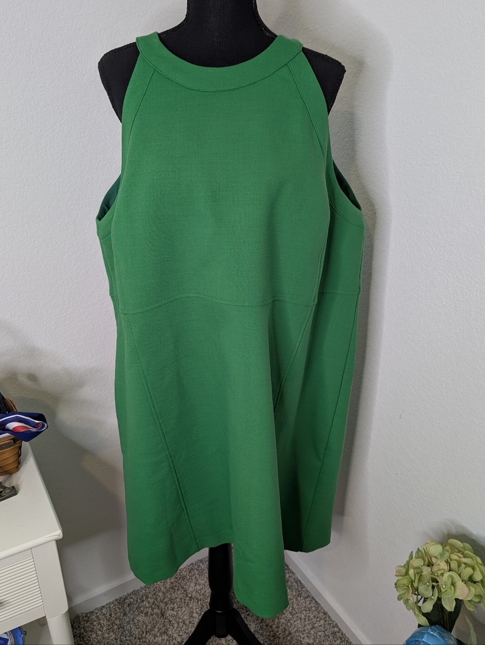 💘 Boden Sleeveless Wool-Blend Mini Shift Dress green 20 22 NWT - Picture 4 of 10